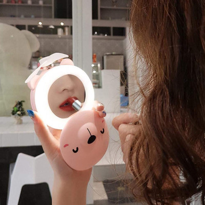 VAGMI Travel Mini Carton Make Up Mirror with LED Lights