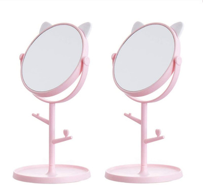 Lellow Framed Magnifying Dressing Table Vanity Mirror, 360° Swivel HD Travel Compact