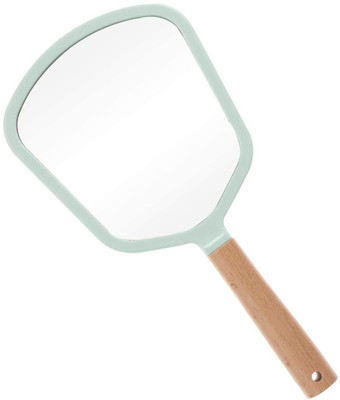 SVShoperzone Makeup Mirror with Handle, Cute Fan Mirror Single Side Small Hanging Hole