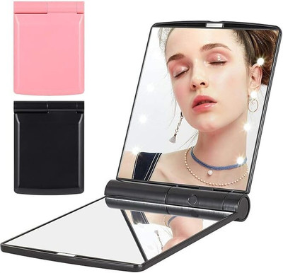 Gabani fashion Small Makeup Mirror with led Light Purse Wallet Mirror