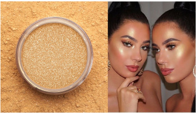 THTC 3D GLOW SHIMMERY SHINE SHIMMER LOOSE POWDER HIGHLIGHTER Compact(Gold, 20 g)