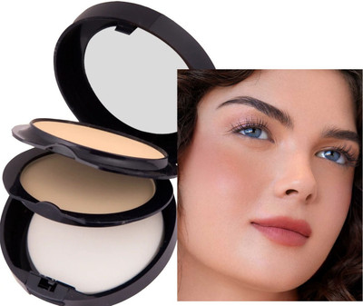 ADJD 2 in 1 Compact Long Lasting 24 Hrs. Perfect Skin Compact Mattifying Perfect Look Compact(Natural, 23 g)