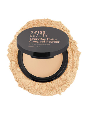 SWISS BEAUTY Airbrush Finish Compact | SPF 10 Smooth Matte | Oil Control Lightweight Compact(Hazel, 9 g)
