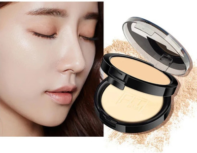 BLUEMERMAID 2 in 1 Compact Matte & Shimmer Finish With Sponge Compact(Beige, 19 g)