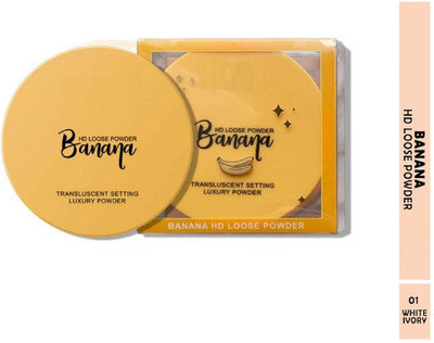 nuvya HD Banana Translucent Setting Luxury Loose Powder S1 Compact(ivory, 10 g)