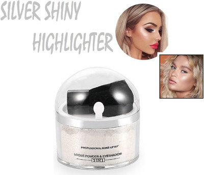 GFSU - GO FOR SOMETHING UNIQUE HD finish water proof silver loose powder highlighter Compact(Silver, 20 g)