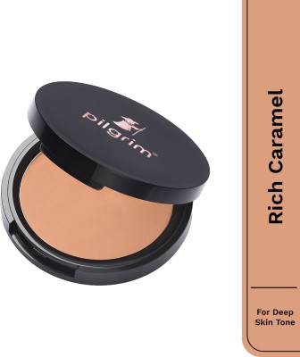 Pilgrim Natural Matte Finish|Non Cakery|All Day Coverage with Hyaluronic Acid Compact(Rich Caramel 325, 9 g)