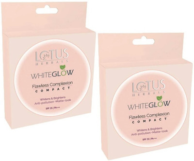 LOTUS HERBALS WhiteGlow Flawless Complexion Compact 10g ( Caramel, C3 ) ( Pack of 2 ) Compact(creme, 20 g)