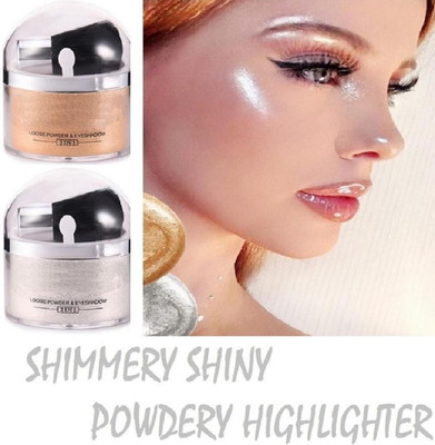 THTC Face Makeup powder Highlighter Water prof & long lasting for all skin type(gold, silver)