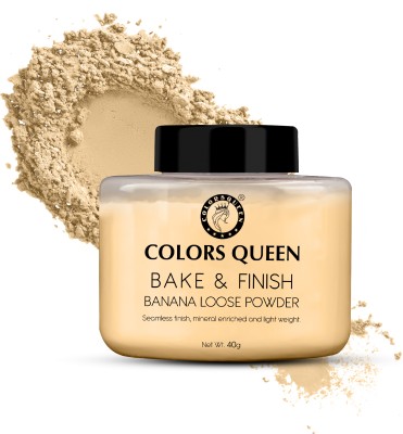 COLORS QUEEN Bake & Finish Banana Loose Powder, Long Lasting Makeup Setting Powder Compact(Banana, 40 g)