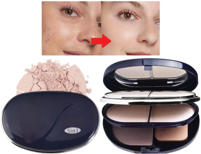 MYEONG 5-in-1 Compact Matte Setting Powder Suitable for All Skin Types and Tones Compact(Beige, 38 g)
