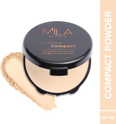 MILA BEAUTÉ Superstay Perfecting Compact Powder Lightweight Natural Matte Finish SPF15 Compact(Pure Beige, 16 g)