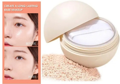 EVERERIN Setting Loose Powder Instant Oil Control Non-cakey & Flawless Finish Compact(True Beige, 8 g)