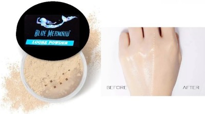 BLUEMERMAID Makeup Loose Setting Powder Oil Control Smooth Powder Compact(IVORY, 15 g)