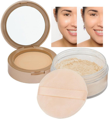 Arcanuy 2 in 1 matte finish compact and loose powder Compact(Banana, 22 g)