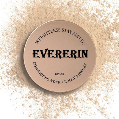 EVERERIN Setting Duo Compact &Loose Powder| 2-in-1 Compact &Loose Powder|Matte Finish Compact(beige, 43.4 g)