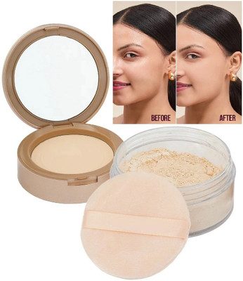 Yuency 2 in 1 Compact Powder Shimmery & Matte Finish  Compact(Banana, 22 g)