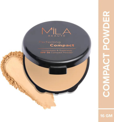 mila beaute Superstay Powder Lightweight Natural (Sand Beige, 16 g) Compact(Sand Beige, 16 g)
