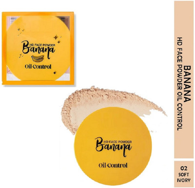 nuvya Banana Makeup Setting Powder – Lightweight and Buildable Coverage S2 Compact(soft ivory, 10 g)