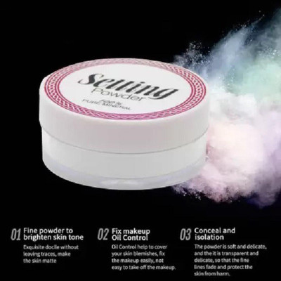 Amaryllis White luxury loose Compact translucent make up setting powder Compact(WHITE, 10 g)
