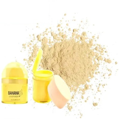 nn Long-lasting Coverage |Reduces Shine| Banana Loose Powder Compact(Brown, 20 g)