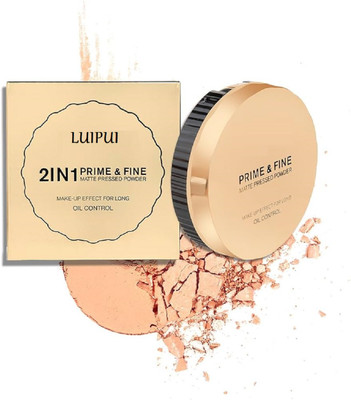 Luipui 2 in 1 Prime & Fine Matte Pressed Compact Powder / Long-Lasting Oil Control Compact(NATURAL BEIGE, 20 g)
