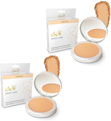 Iba Perfect Look Long-Wear Mattifying Compact (Pack of 2) Compact(01 Fair Pearl, 9 g)