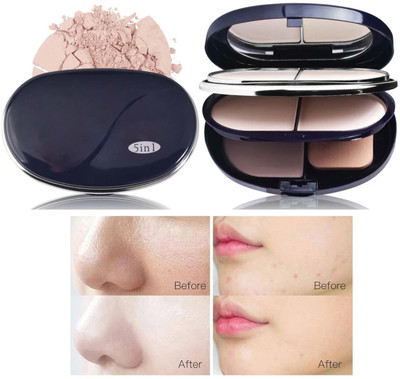 MYEONG 5 In 1 Compact Powder Matte Finish & Poreless Look Suitable for Oily Skin Compact(Multi Shade, 50 g)