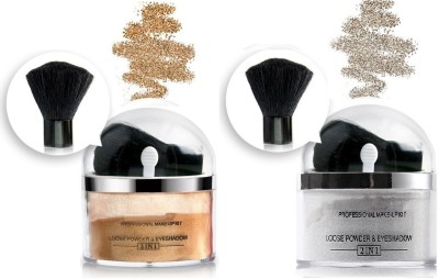 ADJD Silver Gold Face Makeup Shimmer Highlighter Powder Waterproof Makeup Compact(GOLD, SILVER, 30 g)