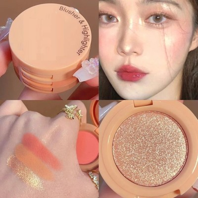 WOONGMI 3in1 Face Palette Blush & Highlighter|Waterproof Makeup Compact(Multi, 8 g)