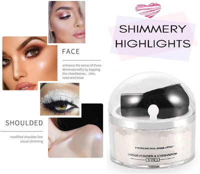 YAWI 3D GLOWING SHIMMERY SHINY SILVER GLITTER HIGHLIGHTER POWDER(SILVER)