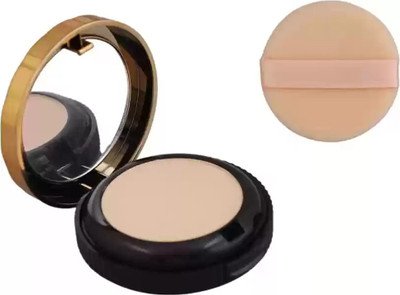 ADJD 2 in 1 prime & fine oil control compact powder make up effect for long  Compact(BEIGE, 20 g)