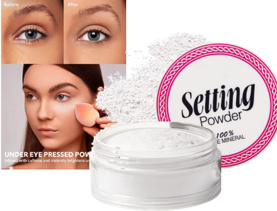 YAWI Makeup Setting Loose Powder Pure Mineral White Compact(WHITE, 10 g)