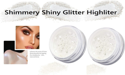 THTC New Illumination Face Shiny White Highlighter & Glitter Powder(Cool White)
