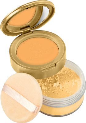 COLORS QUEEN Setting Matte Compact & Loose Powder | 2-in-1 Compact & Loose Powder with SPF-15 Compact(Banana, 22 g)