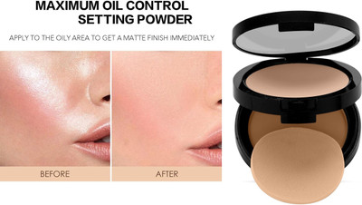 USBK 2 In 1 Pressed Matte & Shimmer Waterproof  Compact(BEIGE, 18 g)