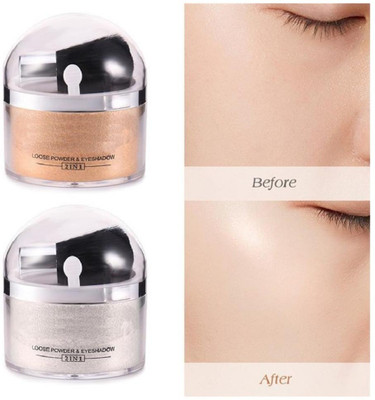 GFSU - GO FOR SOMETHING UNIQUE 40 G 2 Color Shimmer Compact Powder Compact(Silver, Gold, 40 g)