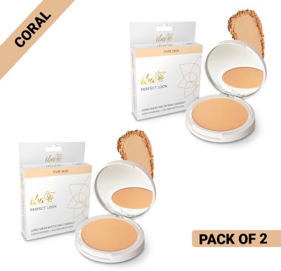 Iba Perfect Look Long-Wear Mattifying Compact (Pack of 2) Compact(03 Natural Coral, 9 g)