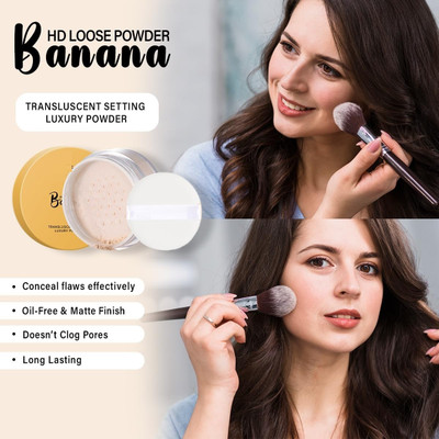 HUZURLU Loose setting powder designed with a breathable formula Compact(SOFT IVORY, 15 g)
