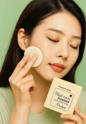 EMRIKA Compact powder high coverge for premium look inspired by Hong Kong (Matte, 20Gm) Compact(Beige, 20 g)