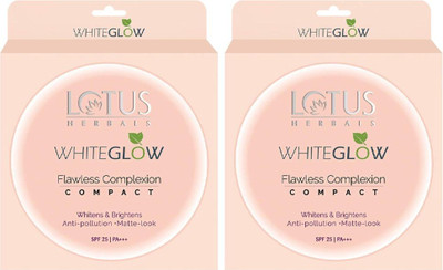 LOTUS HERBALS WhiteGlow Flawless Complexion Compact 10g ( Rich Ivory , C1 ) ( Pack of 2 ) Compact(creme, 20 g)