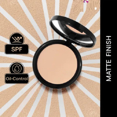 AMOSFIA Face Base Pressed Powder Makeup Matte Compact(IVORY, 15 g)