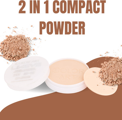 Color Art Likeve 2in1 Primer+Concealer+Foundation Compact | Long-Lasting with Matte Finish Compact(Beige, 28 g)