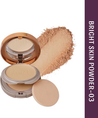 Glam21 Cosmetics Duo Finish Bright Skin Powder for Longlasting Smooth Satin Texture Matte Finish Compact(Honey, 24 g)