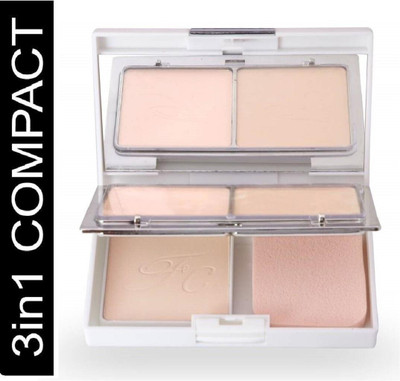 tanvi27 3 IN 1 SHIMMER & MATTE SHINY COMPACT POWDER  Compact(BEIGE, 20 g)