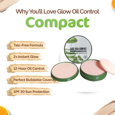 BLUST&FAMME Aloe Vera compact with matte finish pack of 1 Compact(Black, 10 ml)
