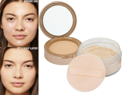Yuency Setting Duo Compact &Loose Powder| 2-in-1 Compact &Loose Powder|Matte Finish Compact(Banana, 8 g)