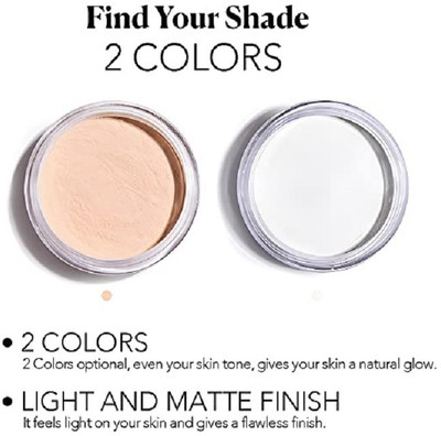 LILLYAMOR Matte Finish Transparent Setting Powder Pack Of 2 Compact(WHITE, BEIGE, 20 g)