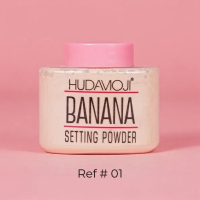 HUDAMOJI Banana Setting Loose Powder | Matte Finish Long Lasting Natural Face Makeup Compact(01 - Light Banana, 1 Pcs, 42 g)