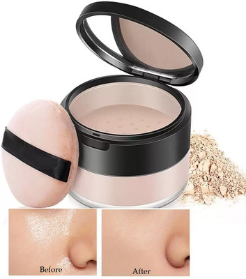 manasona High Definition Translucent Loose Powder Natural Matte Coverage with Puff Compact(NATURAL BEIGE, 10 g)